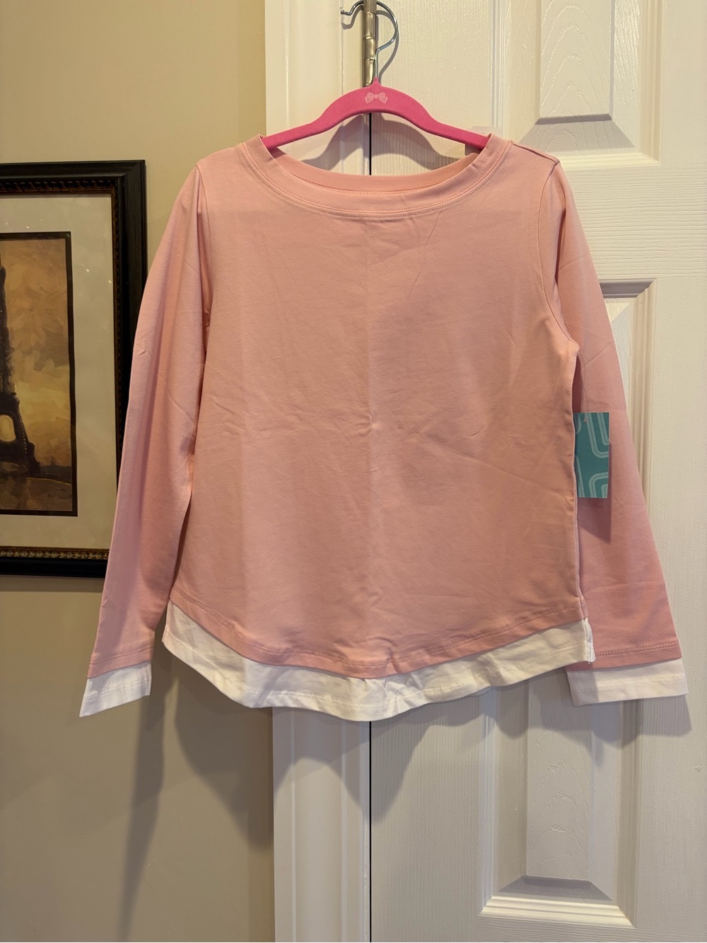 Market & Spruce The Scoop Two-Tone Fitted Long Sleeve Top